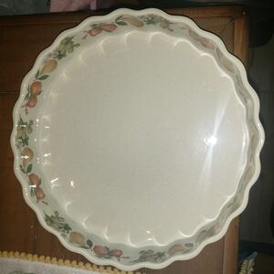 Floral Scalloped Ceramic Pie Dish